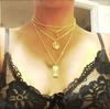 Vintage Personality Exaggerated Madonna Cross Alloy Multilayer Pendant Necklace