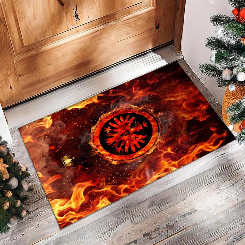 Eintracht Frankfurt Voetbal Print Kristal Fluweel Tapijt, Comfortabel Waterabsorberend Antislip Binnen Vloerkleed