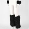Womens Faux Furs Leg Warmers Wrist Cuffs Boot Covers Furry Boot Cuff Wrist Bands