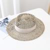 Woven Straw Hat Beach Sun Hat Hollows Out Sunhat Stylish Wide Border Hat for Casual Outings