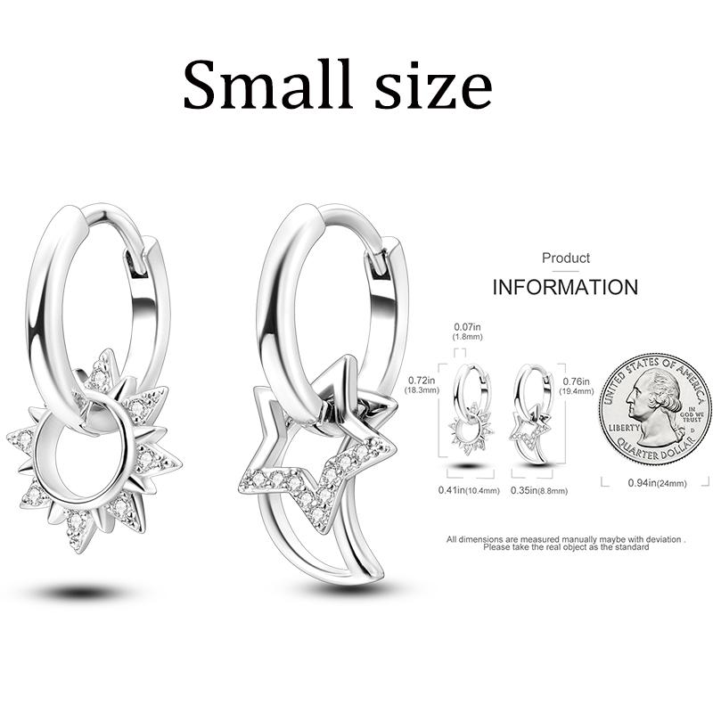 Hoop Earring Copper Original Earring For Woman Star Clover Zircon Pendientes Fine Jewelry