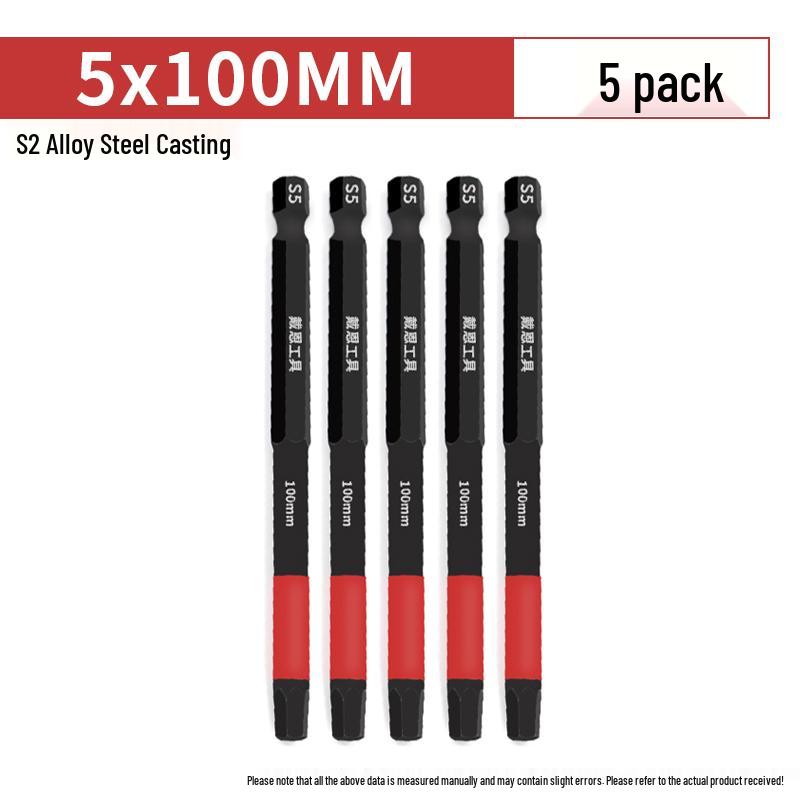 Hexagonal Anti-Slip S2 Alloy Steel Magnetic Screwdriver Bits for Electric Drills