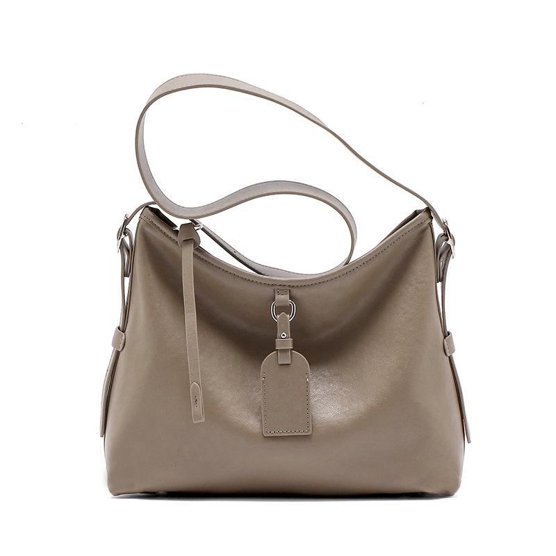 Cowhide Bag Lazy Style Tote Bag Large-capacity Genuine Leather Commuting Single-shoulder Crossbody Bag