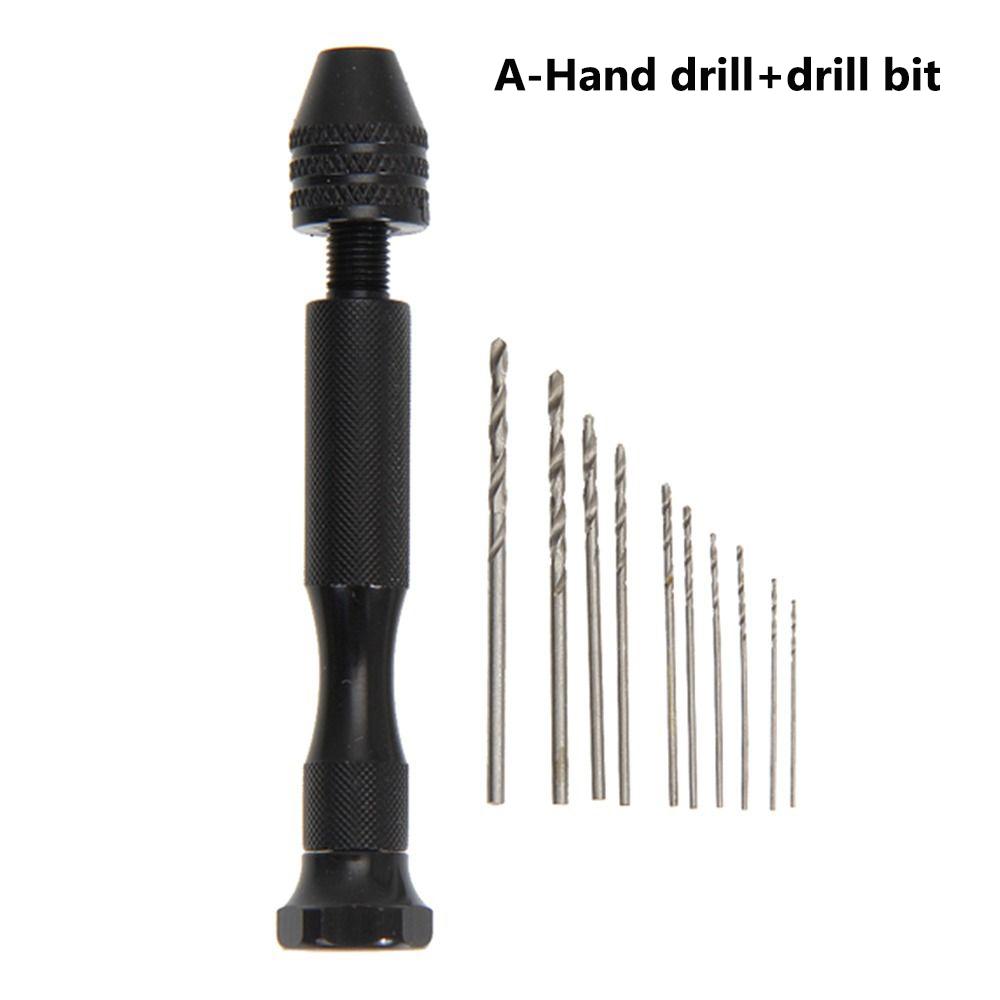 Adjustable Manual Hand Drill With Keyless Chuck Mini Micro Aluminum Hand Drill HSS Steel Twist Drill Bit Resin Mold Tools