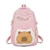 Capybara Fabric Oxford Backpack With Print Pattern And Durable Design Kids For