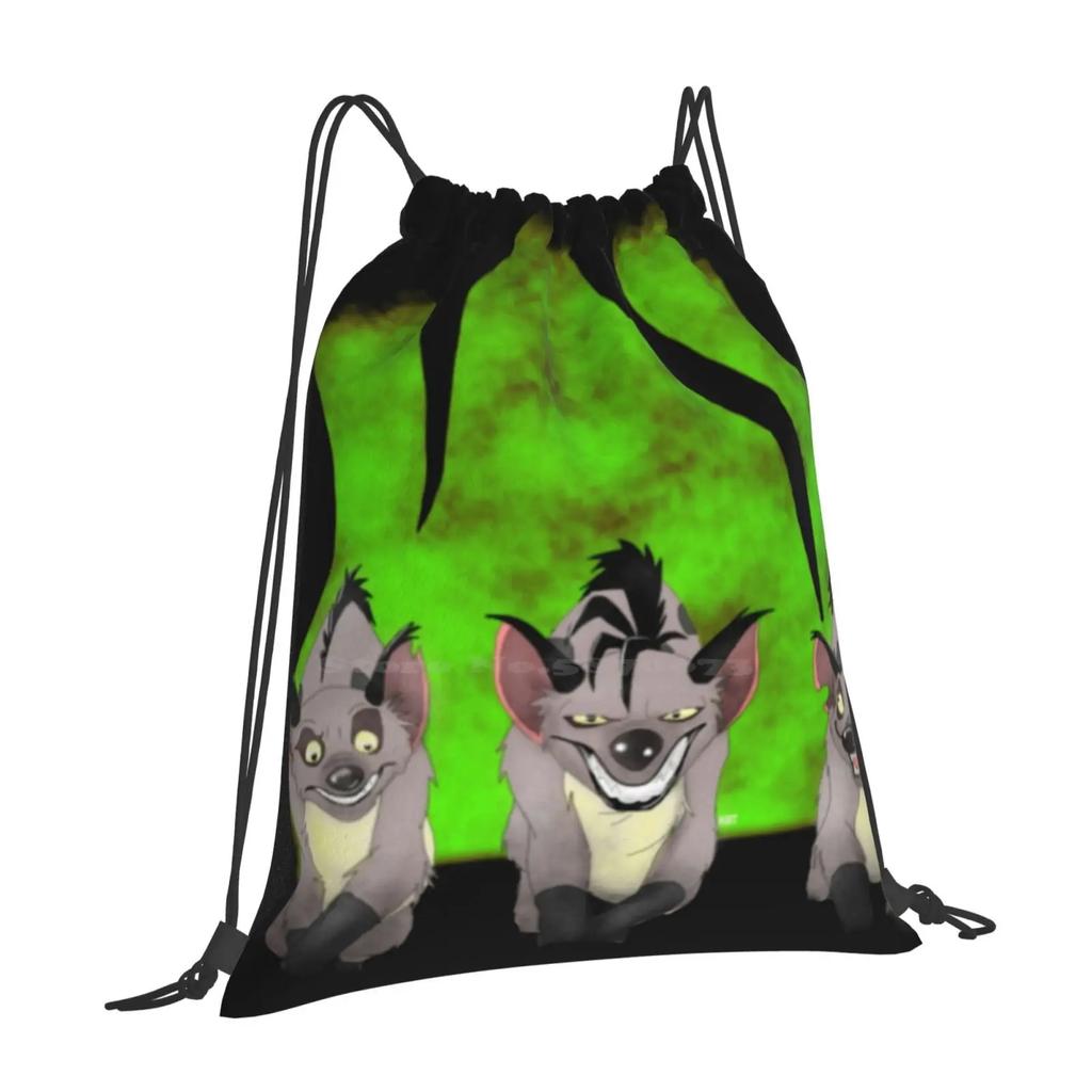 Hyenas Teen College Student Backpack Pattern Design Bags Hyena Trouble Pride Lands Movie Kids Show Evil Bad Villain Group Mean