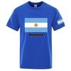 2025 Argentine Flag Print Summer Unisexs New Football Team Print Regular Short Sleeve Solid Color Casual Harajuku Tops