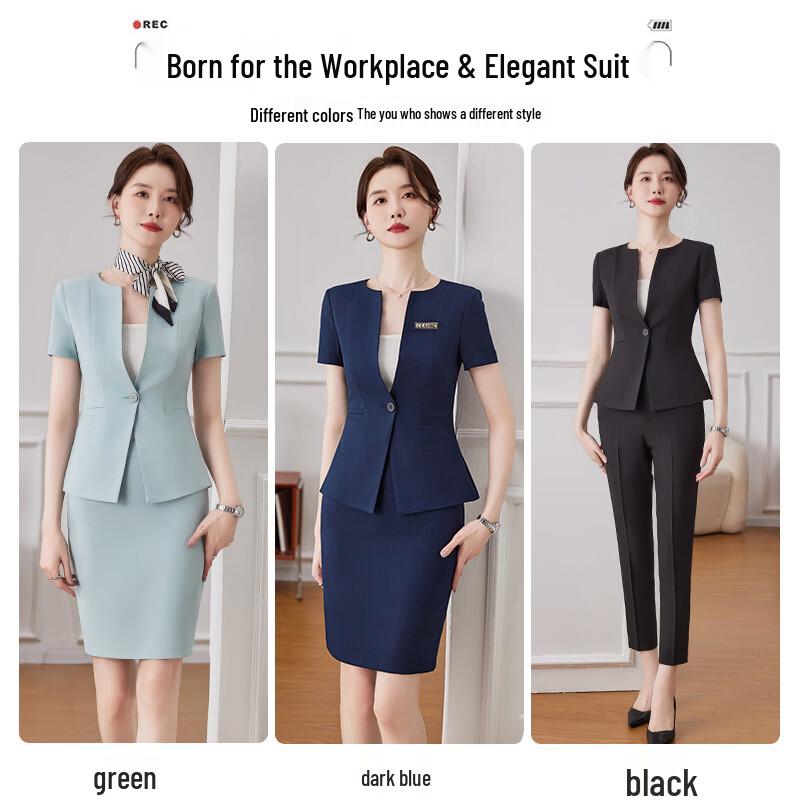 Women's Short Sleeve Professional Suit Set