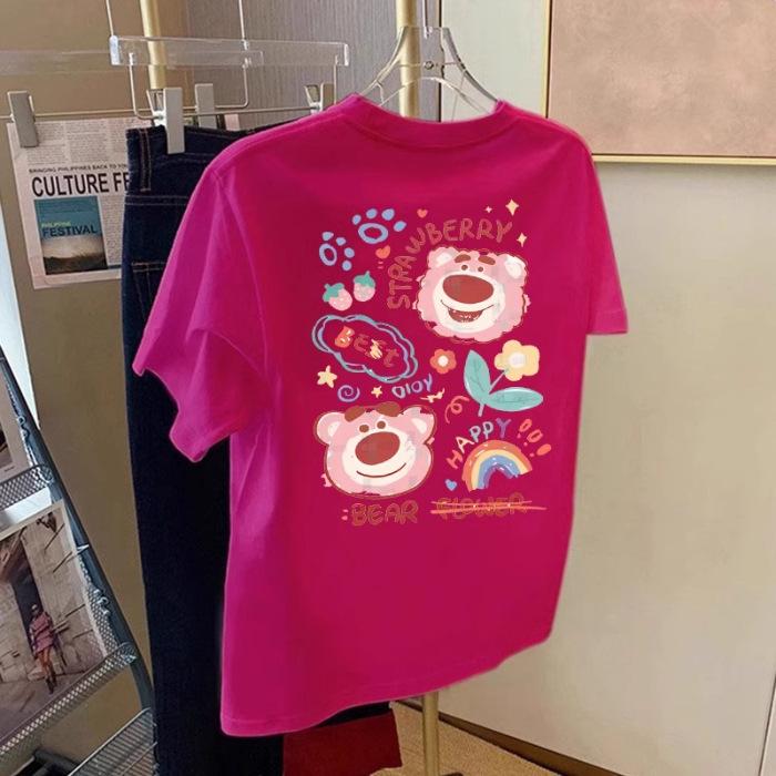 

Shoulder Loose Printing Cotton Short Sleeve T-Shirt Women 3XL