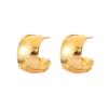 Retro C-Shaped Geometric Striped Texture Earrings - Fashionable and Versatile Design for Women.