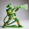 Green Fireman Figurine Mini Firefighter Soldier Resin Statue Sculpture Model Toy Home