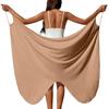 Women's Solid Beach Cover Up Cross Strap Wrap Dress for Swimsuit Lightweight Bathing Suit Outerwear for Vacation Resort