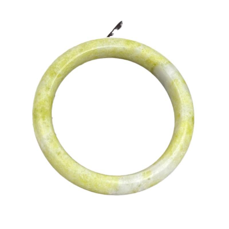 Lantian Jade Flat Bar Bangle for Women – Cauliflower Jade Floating Flower Design, Ideal for Live Streams and Sales Meetings