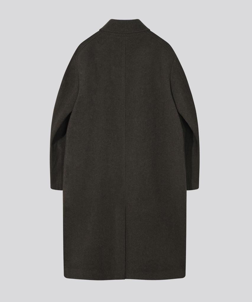 KIIMUIR [Drape Wool] Cashmere Blend Semi-Overfit Balmacaan Coat_Brown