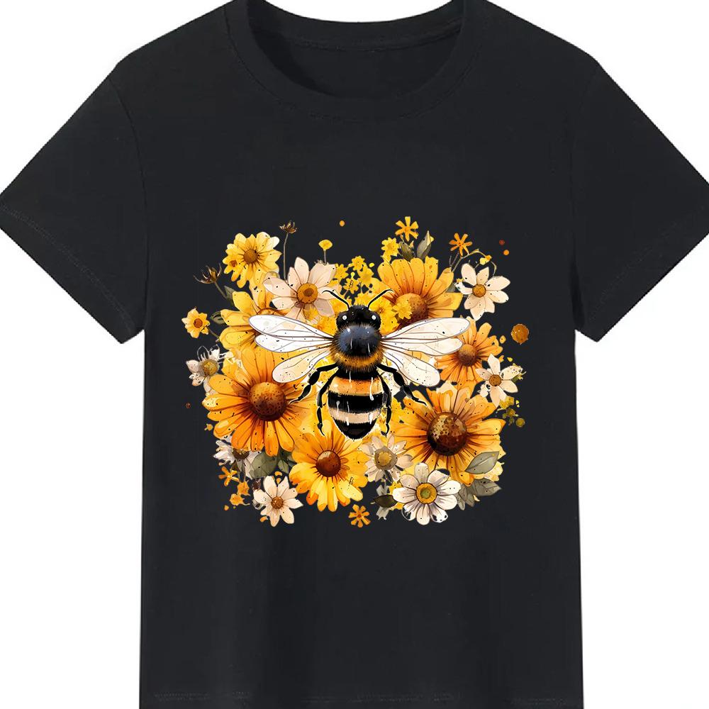 Camisetas Gráficas de Abejas y Panales Lindos Juegos de Palabras Florales Acuarela y Diseños Retro para Amantes de la Naturaleza y las Abejas