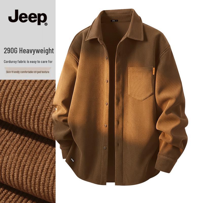 JEEP Men's Casual Corduroy Long Sleeve Shirt