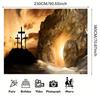 2D Resurrection Sunday Background, Calvary Cross & Sunrise Tomb Backdrop for Religious Events