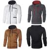 Cozy Men's Autumn Winter Hoodie Hooded Sweatshirt With Drawstring And Full-zip Closure