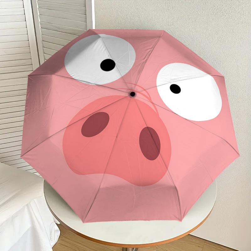 1PC Pig noseUmbrella-8-Rib Reinforced, Automatic Open, Lightweight & Durable, Cute Fashion Accessory for Outdoor-P150