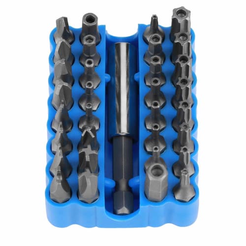 33-Piece Security Bit Set, Screwdriver Bit Kit, 33 Multifunctional Precision Hollow Security Tamper-Evident Star, Tri-Wing, Hex, and Spanner Bits Set