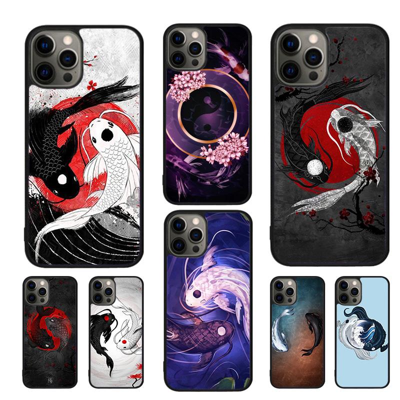 Koi Fish Yin Yang Art Mobile Phone Cases Cover For iPhone 17 Air 16 15 14 12 13 11 Pro MAX apple Plus Coque