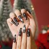 24 Stück Weihnachtskleidung Rüstung Schneeflocke Liebe Schneemann Maniküre Kurze Mandel Schleife Europäisch und Amerikanisch Lange Nagelstücke
