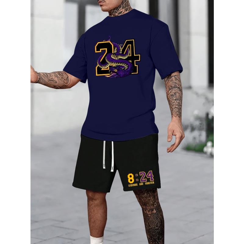 Summer Men's Sports and Leisure Set, Short Sleeved T-shirt Shorts, Youth Fashion Brand Two-piece Set, Complete Set