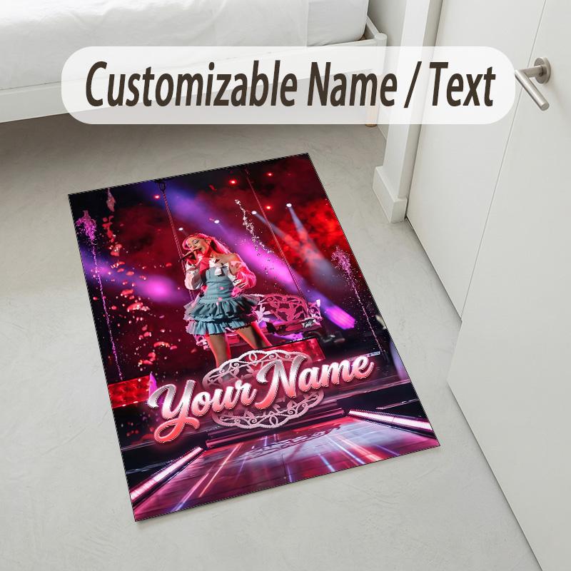 Personalized Crystal Velvet Carpet,Ayliva Custom Printed Name, Plush Area Rug For Home Indoor Decor