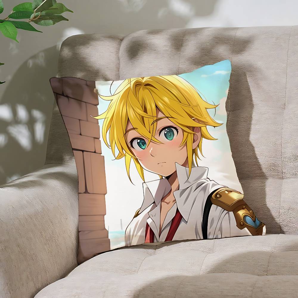The Seven Deadly Sins Anime Pillow Case Throw Pillow Cover Nordic Vintage Style Cushion Covers Home Living Room Sofa Couch Seat