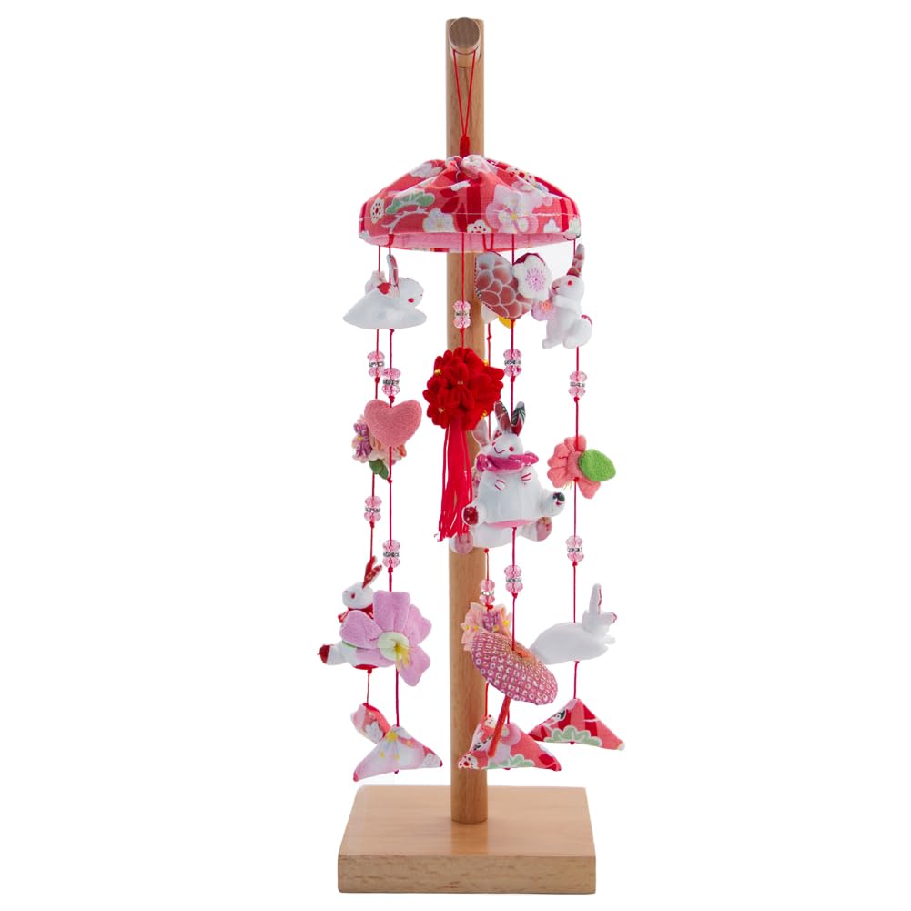 

OKBABY Hanging Hina Doll Natural Wood Stand 44cm Cute Hina Perfect for First Doll Festival Decoration, Included, Tall, Doll, Kasafuku, Handmade,