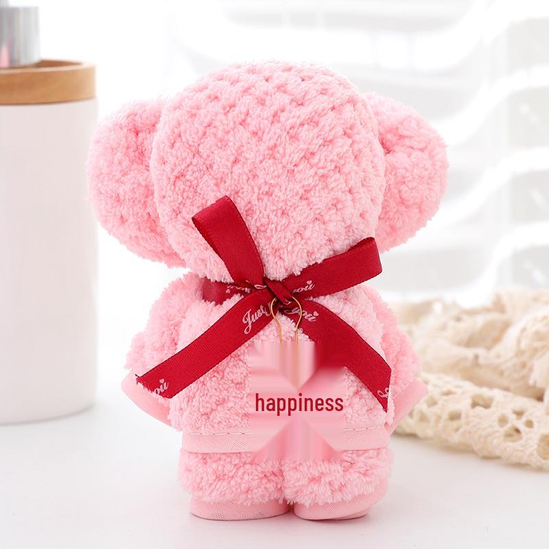 Pineapple Plaid Little Bear Coral Fleece Towel - Square Souvenir Gift Transparent Tote Bag розовый