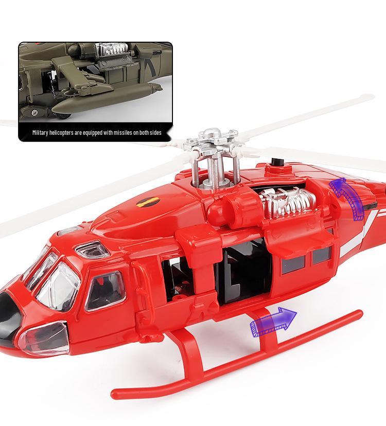 Huayi Black Hawk Helicopter Alloy Model Military Fighter Toy for Kids