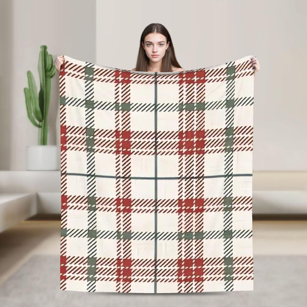Plaid & Holiday Christmas  Flannel Blanket Autumn  Super Warm Bedding Throws for Kids Adult Bedroom Bedspread Sofa Bed Cover