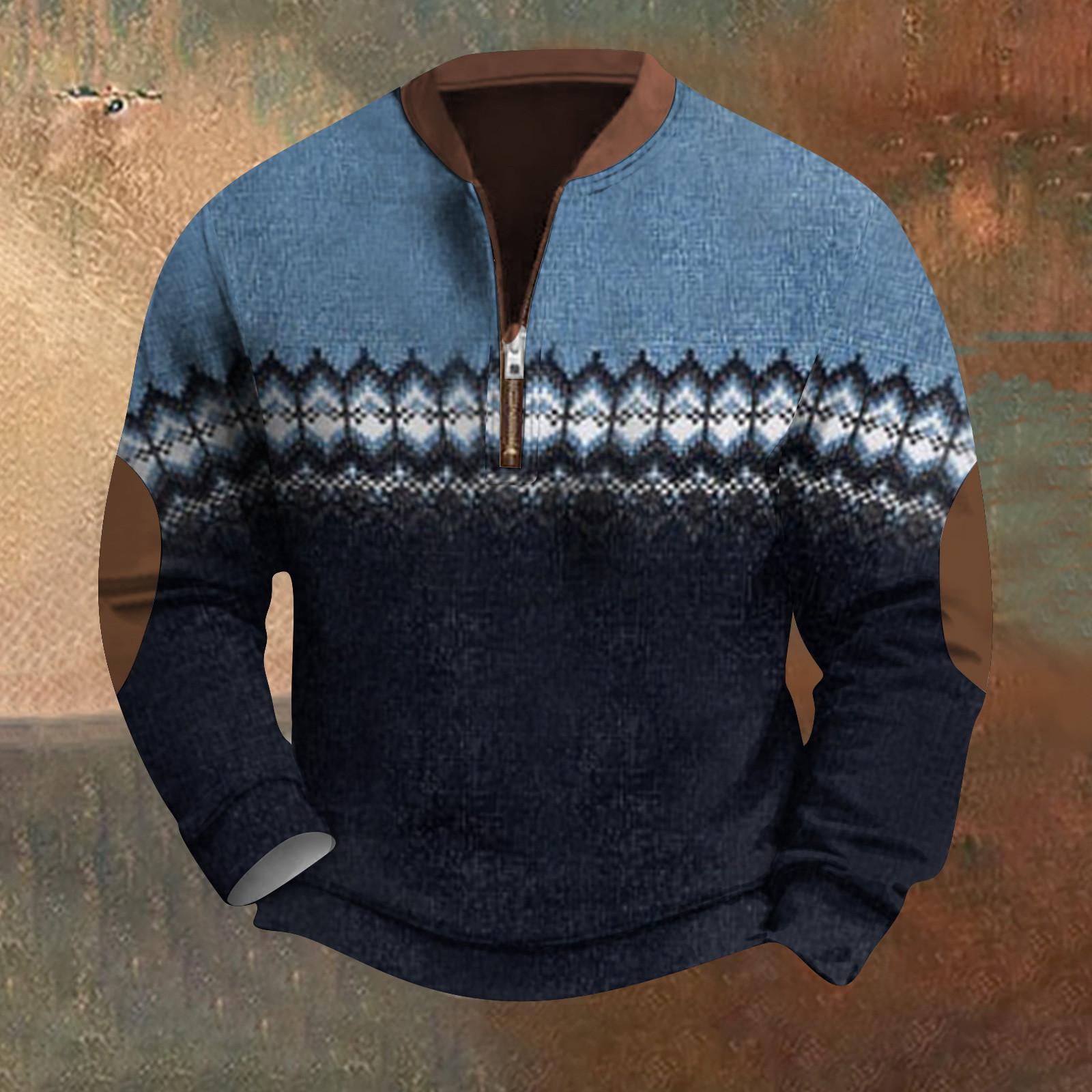 

Мужская повседневная толстовка в стиле ретро с градиентным принтом S