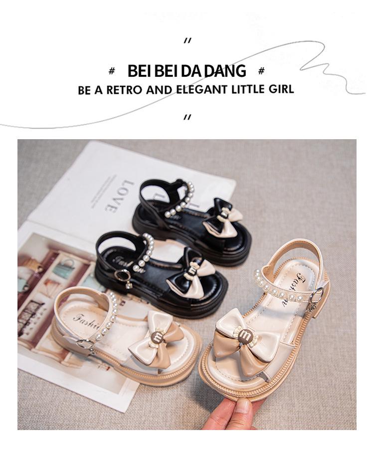 Girls' Bow Summer Sandals 2025: Elegant Korean Style Low-Cut Princess Shoes