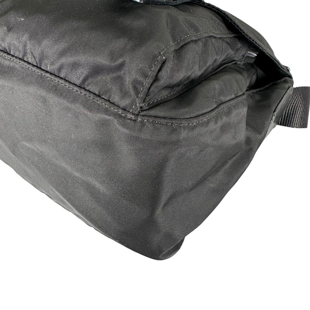 PRADA Triangular logo Messenger bag black Women used