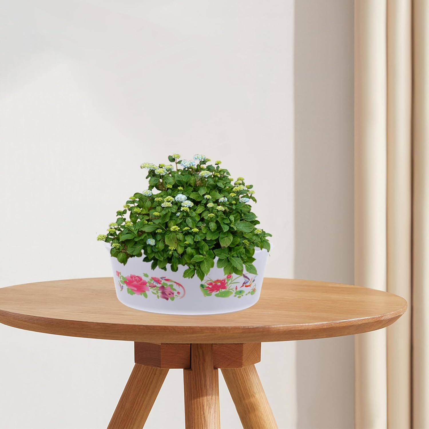 6pcs Hydroponic Planter Lotus Flower Pot,6.7 Inch Lotus Bowl Planter Round Water Lily Narcissus Planting Bowl Flowerpot Container Garden Decoration