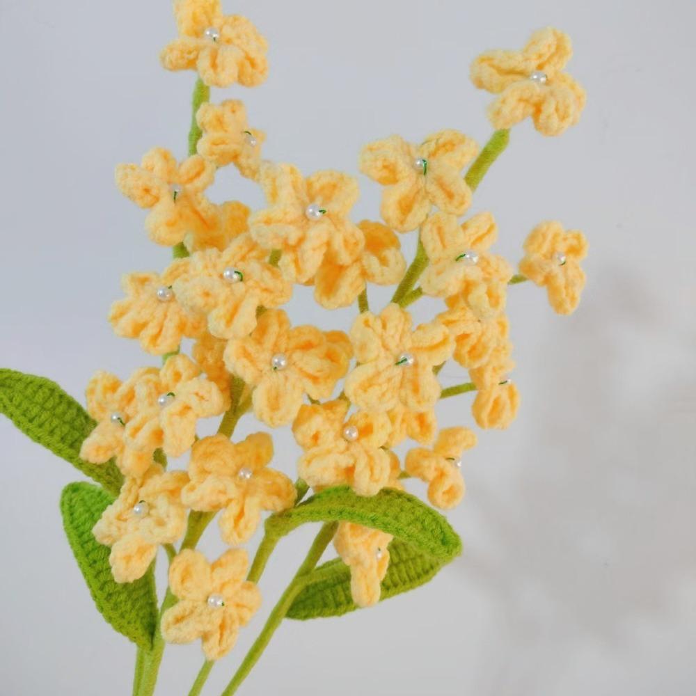 Homemade Crochet Artificial Flowers Cute Woven Plants Branch Wedding Party Decor