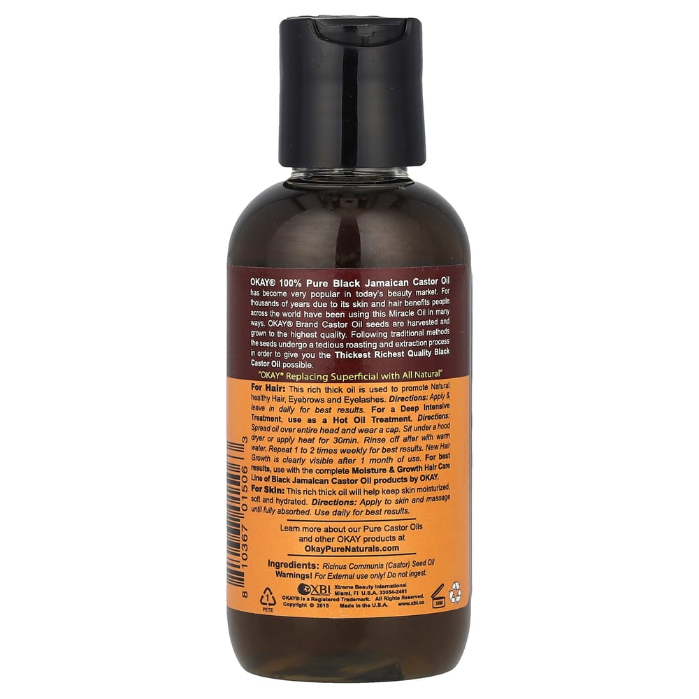 OK Pure Naturals 100% Pure Black Jamaican Castor Oil 118ml (4oz)