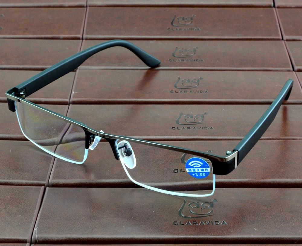 Clara Vida Titanium Alloy Half Rim Men Conference Style Reading Glasses +1 To +4