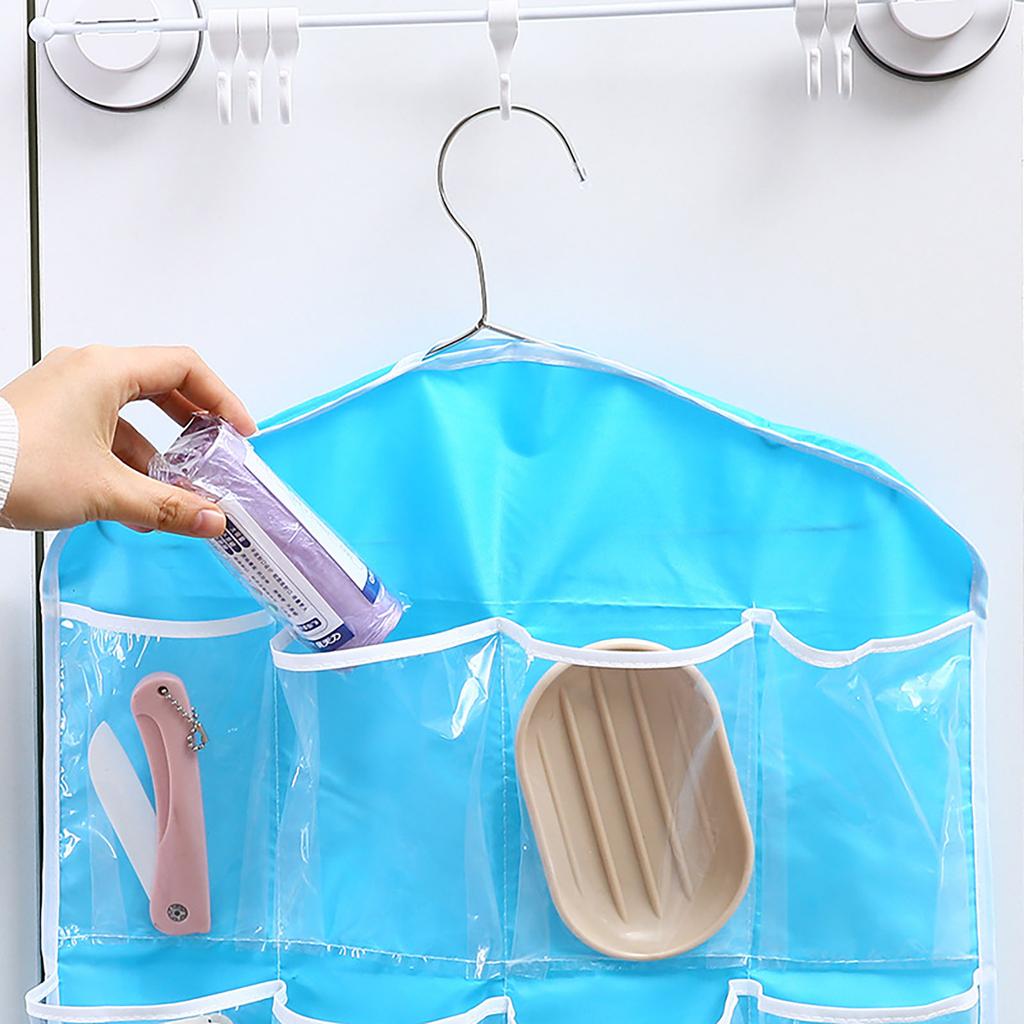 Clear Hanging Organizers Plastic Accessory Organizers Baby Shoes Organizers 16 Pockets Underwear Organizers