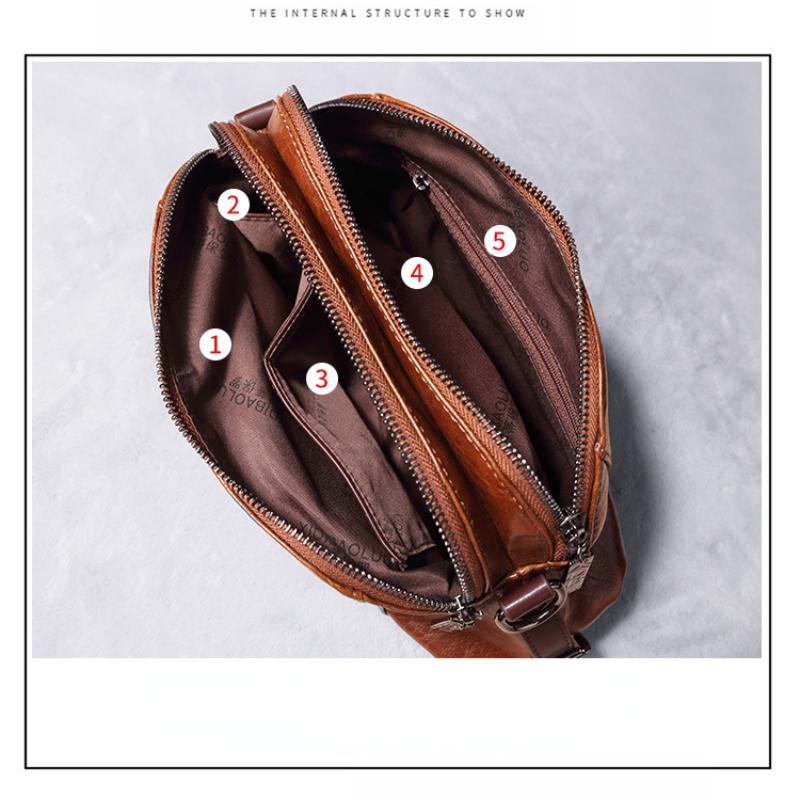 Retro Fashion Women's Leather Bags Compact One-shoulder Messenger Meniscus Bags Classic and Versatile Messenger Bag