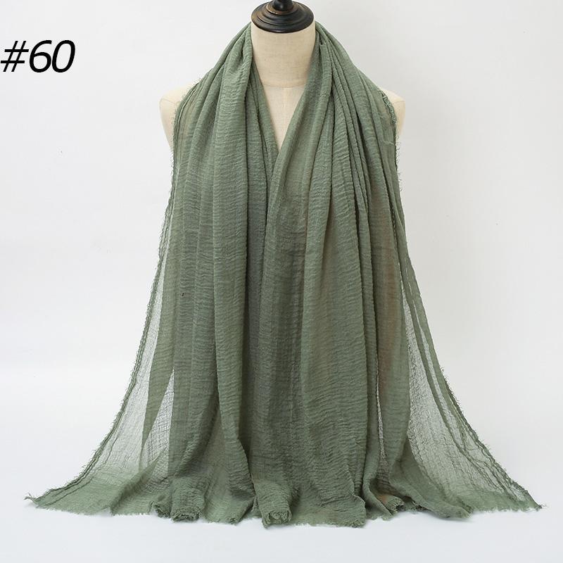 Big Size Crinkle Cotton Hijab Headscarf Women Cotton Muslim Head Wraps Headbands Long Shawls Musulman Scarves Turbans Foulard