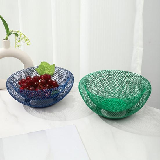 Ciotola per Frutta con Scolapiatto Piano di Lavoro Cucina Conservazione Frutta Cesto Grande Capacità Filo di Ferro Snack