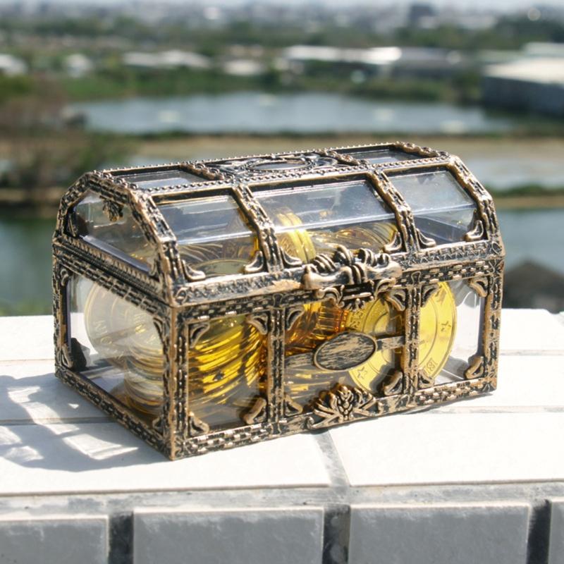 Pirate Party Decoration Props Pirate Scene Props Transparent Plastic Box for Birthday Classroom Nautical Themed Party