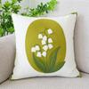 45X45Cm Green Fresh Tulip Throw Pillow Cover Flower Embroideredstamping Waist Cushion Cover Decor Home Decorative Pillowcase