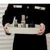 PU Leather Storage Box Home Entran Jewelry Organizer Box Desktop Cosmetics Misllaneous Tray Home Living Room Decoration