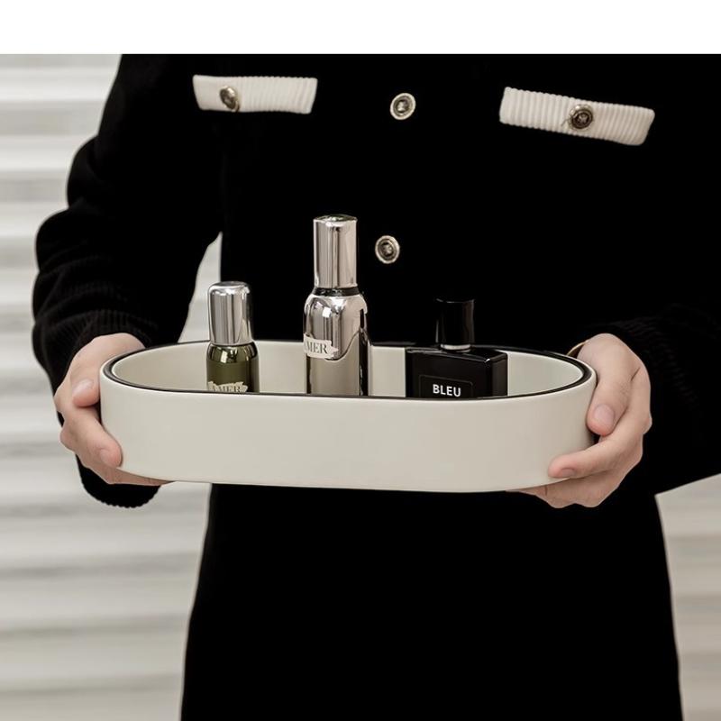 PU Leather Storage Box Home Entran Jewelry Organizer Box Desktop Cosmetics Misllaneous Tray Home Living Room Decoration