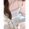 Summer new sweet wind dress green sleeveless suspender skirt pure desire small fresh waist thin temperament short skirt