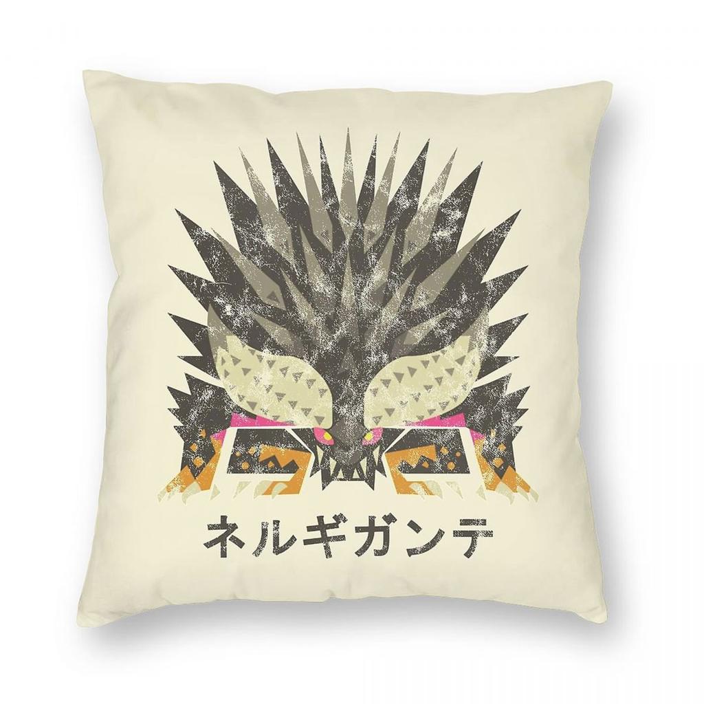 Monster Hunter World Nergigante Kanji Square Pillowcase Polyester Linen Velvet Creative Zip Decorative Pillow Case Room Cover